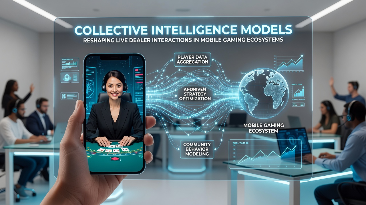 Analytics dashboard showing collective player data influencing live dealer mobile sessions