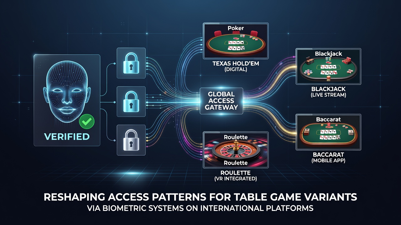 Biometric verification interface on a mobile casino platform showing facial recognition for table game access