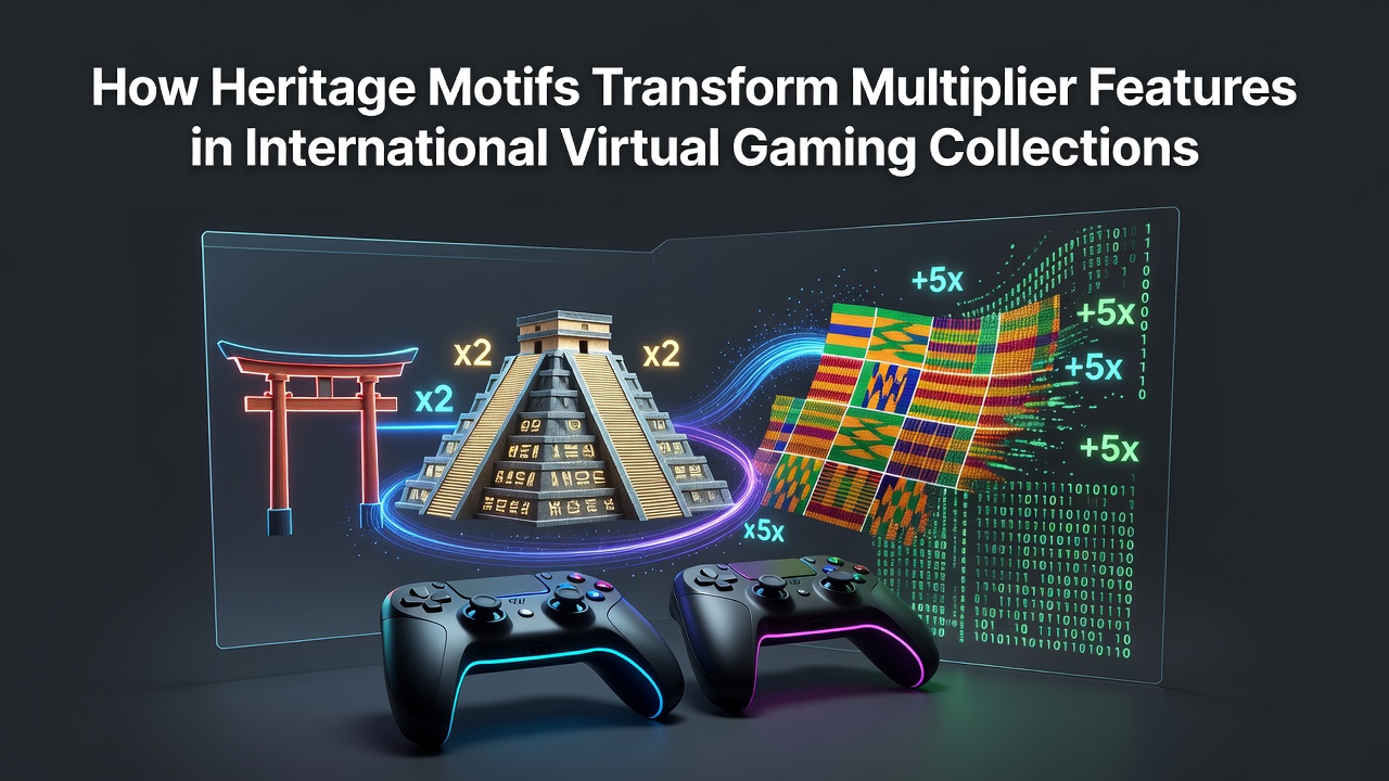 Heritage motifs integrated into slot game multipliers showing cultural symbols activating bonus features