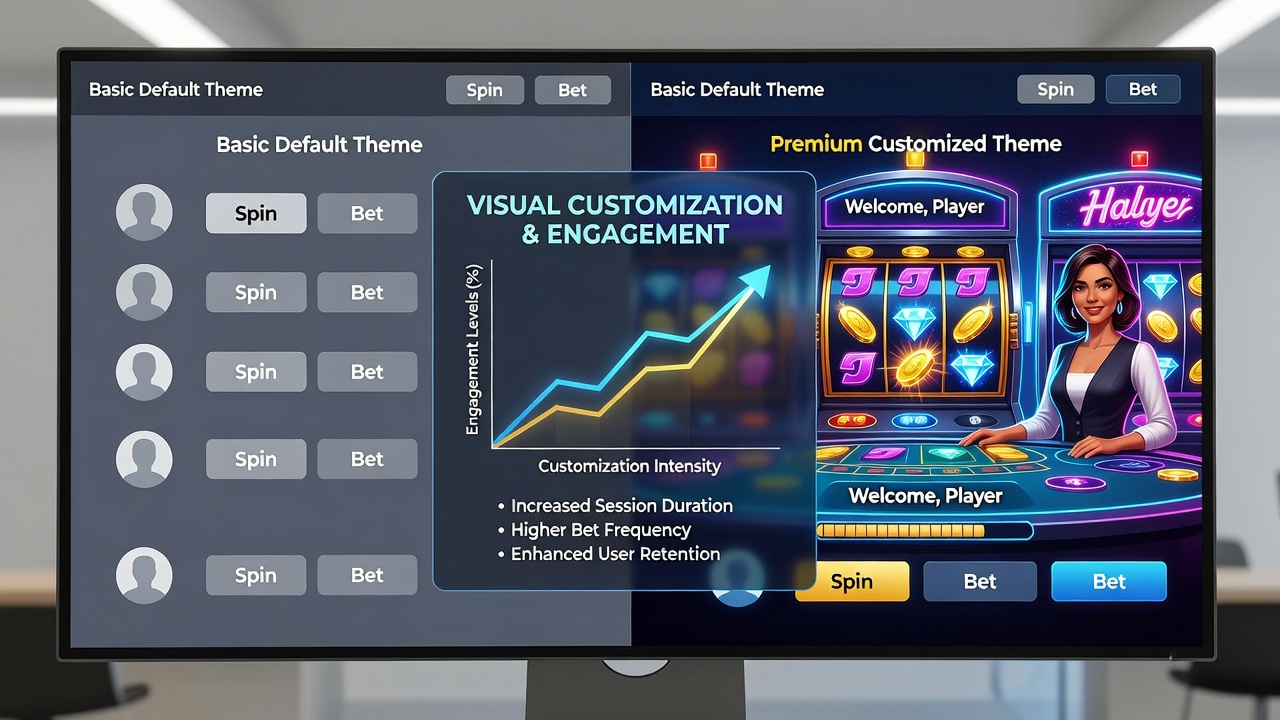 Players interacting with customized casino interfaces on desktop and mobile