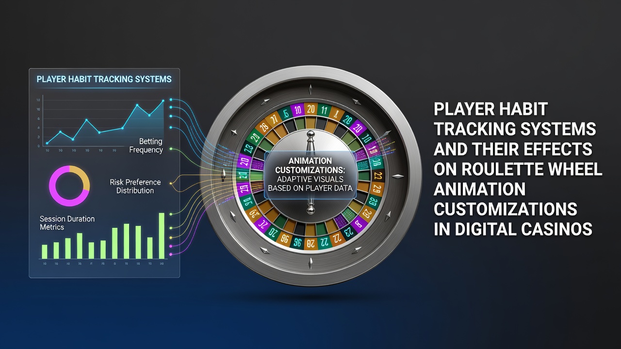 Digital interface showing roulette wheel animation adjustments based on player data patterns in an online casino platform