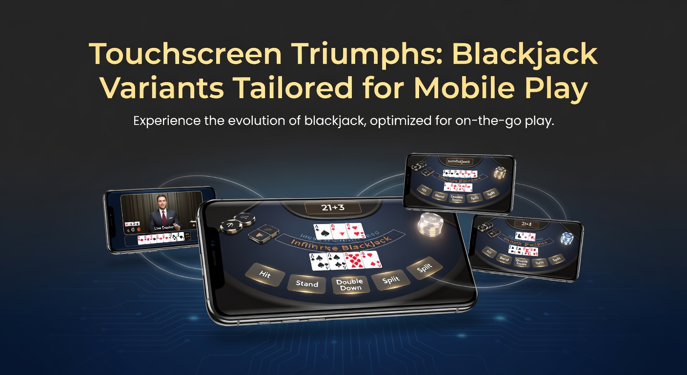 Smartphone displaying a vibrant mobile blackjack variant with touchscreen controls and card animations optimized for finger swipes